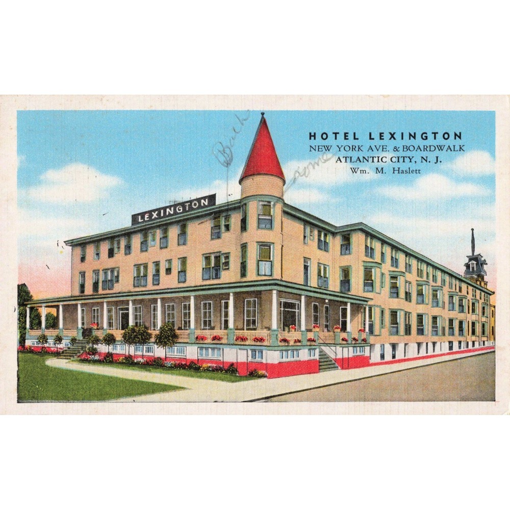 Hotel Lexington Atlantic City New Jersey NJ Boardwalk 1949 Linen Postcard Kropp - Picture 1 of 2